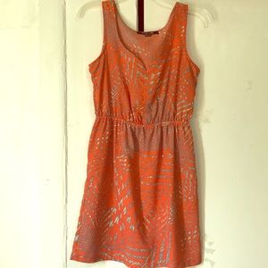 Orange print summer dress